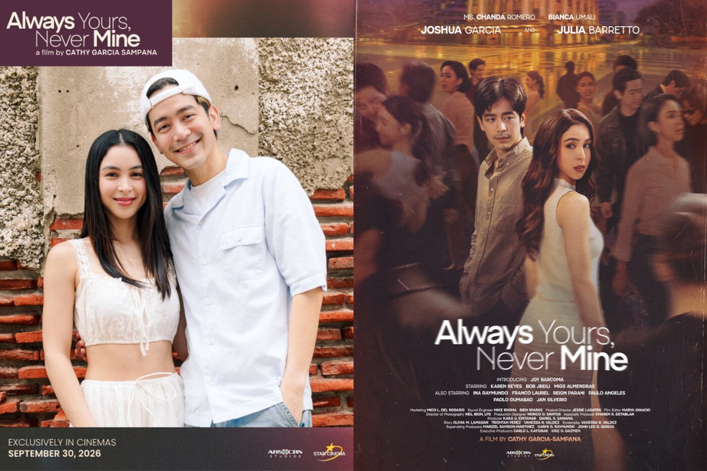 JoshLia unveils poster for reunion movie "Always Yours, Never Mine"
