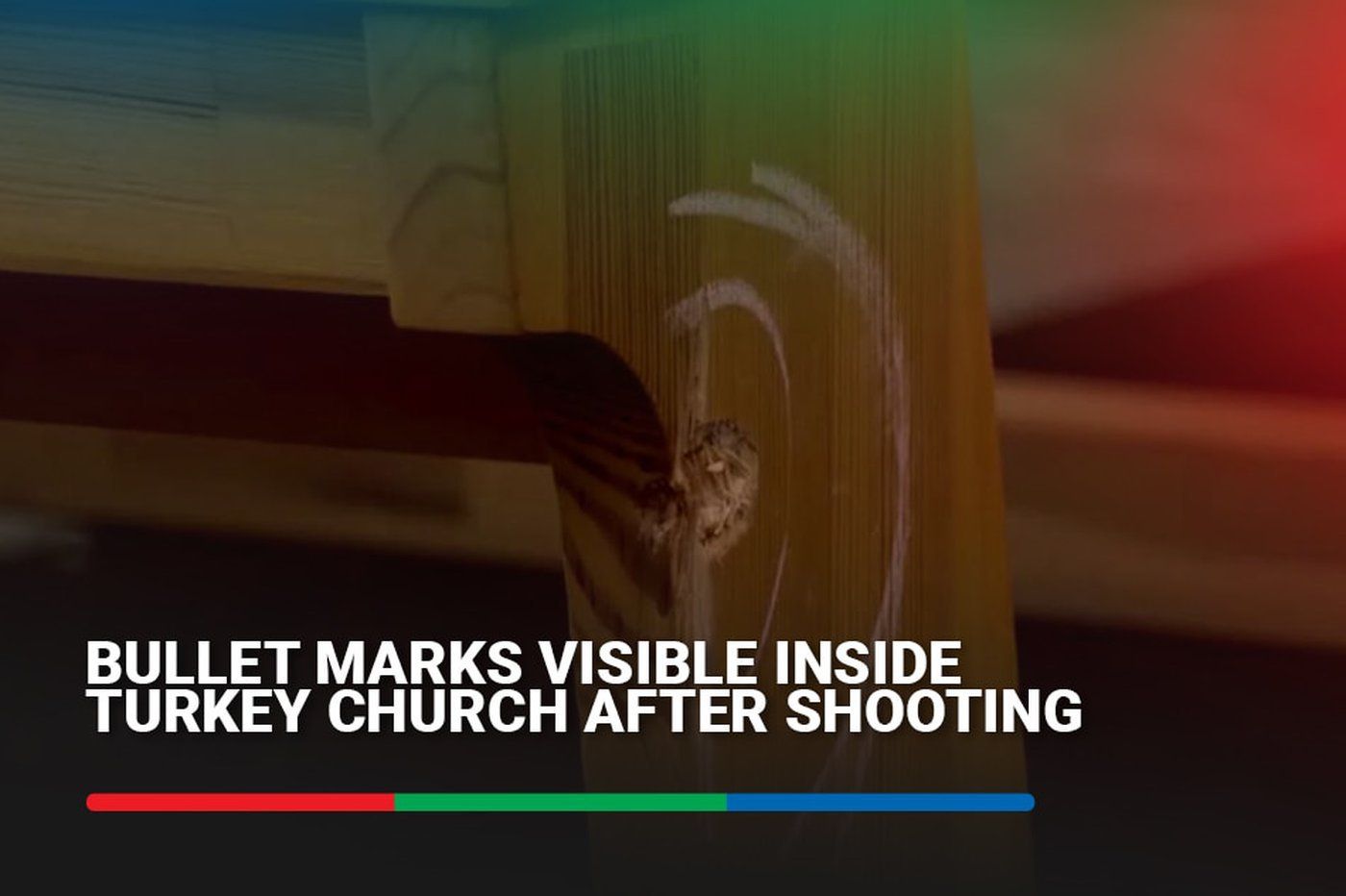 Bullet marks visible inside church after attack in Turkey