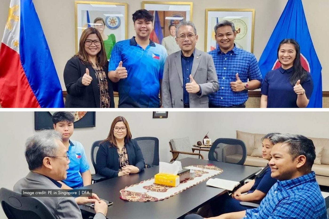 Pinakabatang Pinoy na nanalo sa Singapore Int’l Open bumisita sa embahada