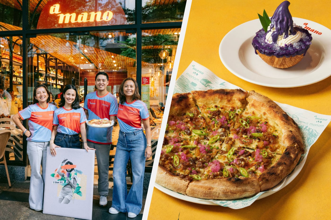 New eats: A mano teams up with Manam for sisig pizza, ube gelato