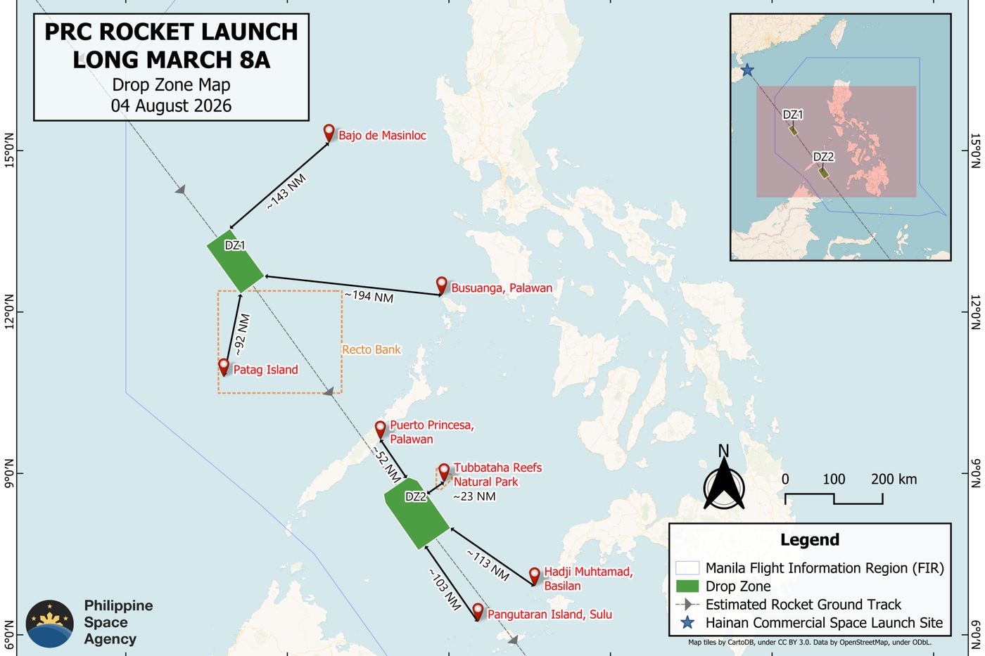 PhilSA warns of debris from China rocket launch